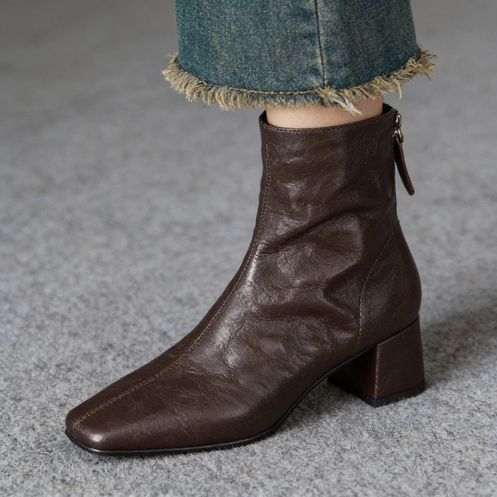 Estel Premium Genuine Leather Ankle Boots for Women - Stylish & Durable Footwear