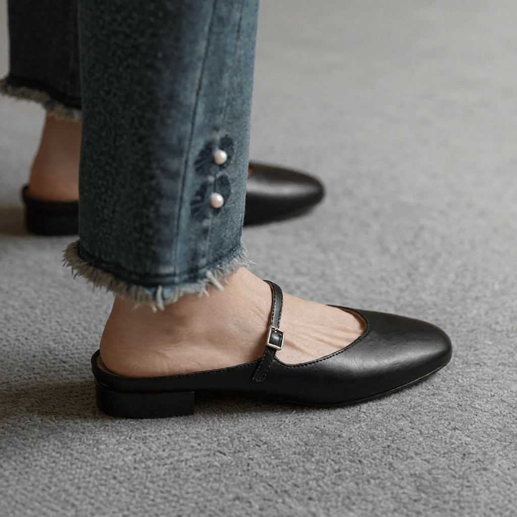 Merisa Authentic Leather Mules for Women - Stylish Slip - On Footwear