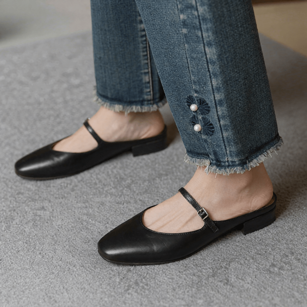 Merisa Authentic Leather Mules for Women - Stylish Slip - On Footwear