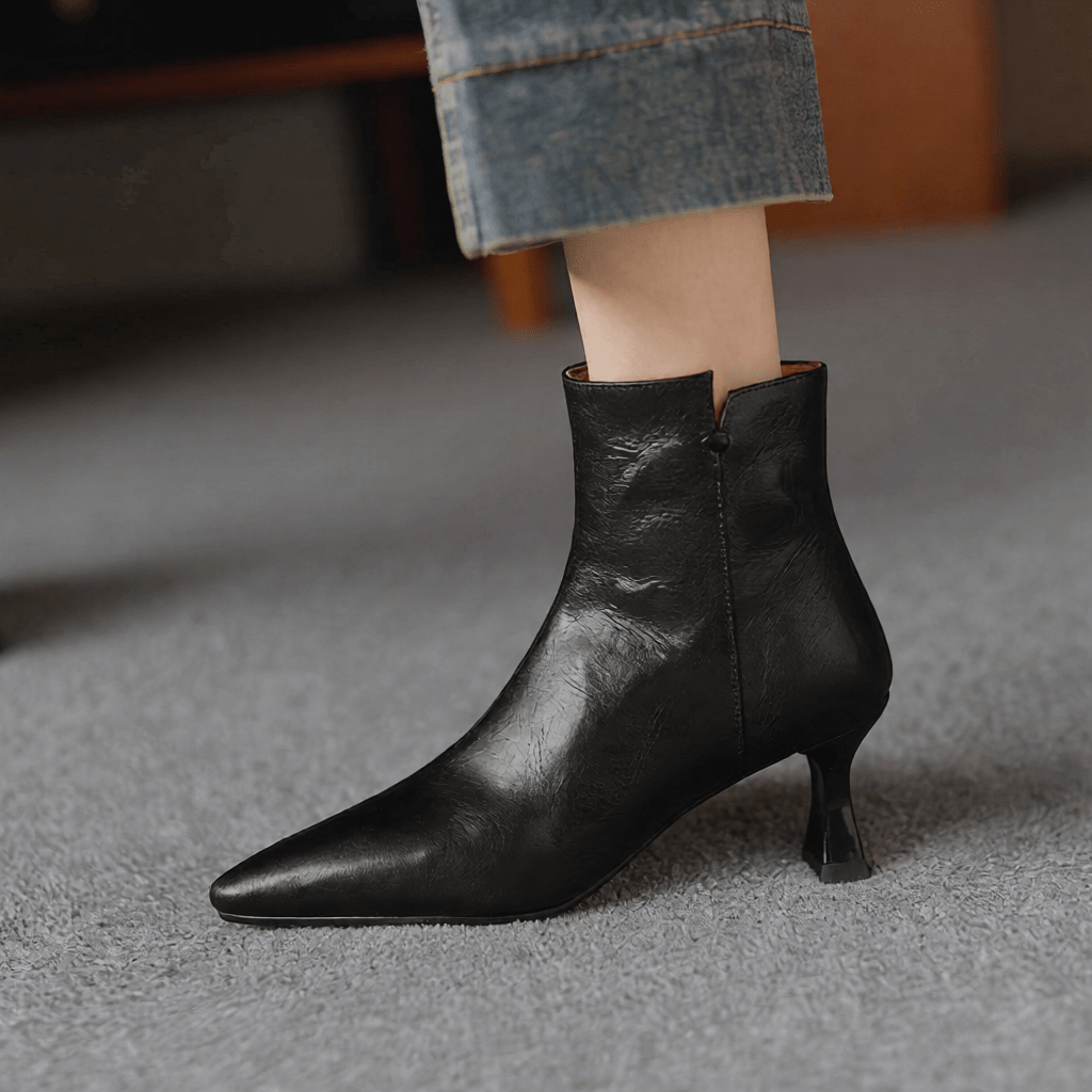 Premium Klyra Genuine Leather Ankle Boots for Women - Stylish & Durable Footwear