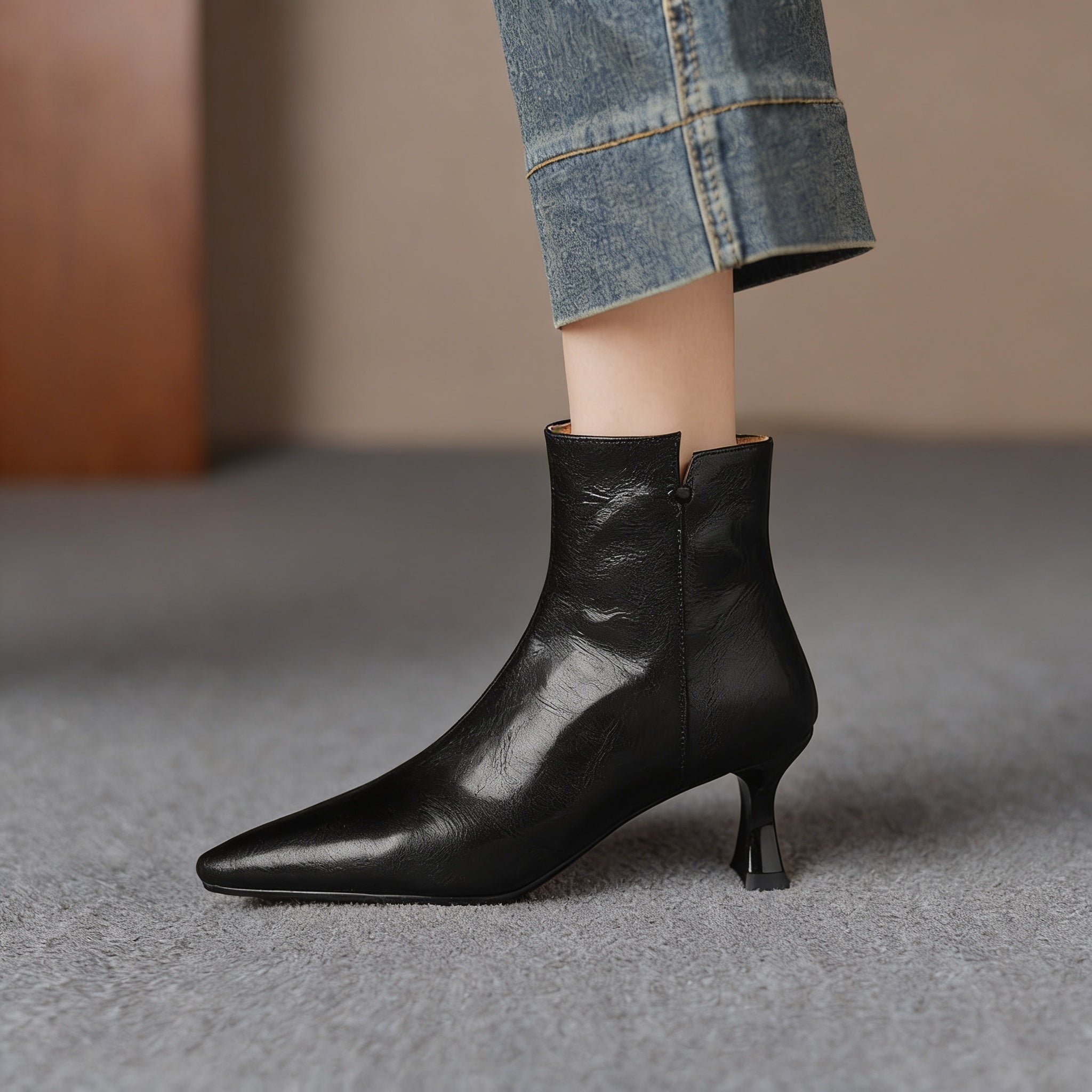 Premium Klyra Genuine Leather Ankle Boots for Women - Stylish & Durable Footwear