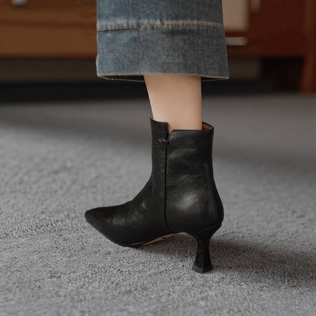 Premium Klyra Genuine Leather Ankle Boots for Women - Stylish & Durable Footwear