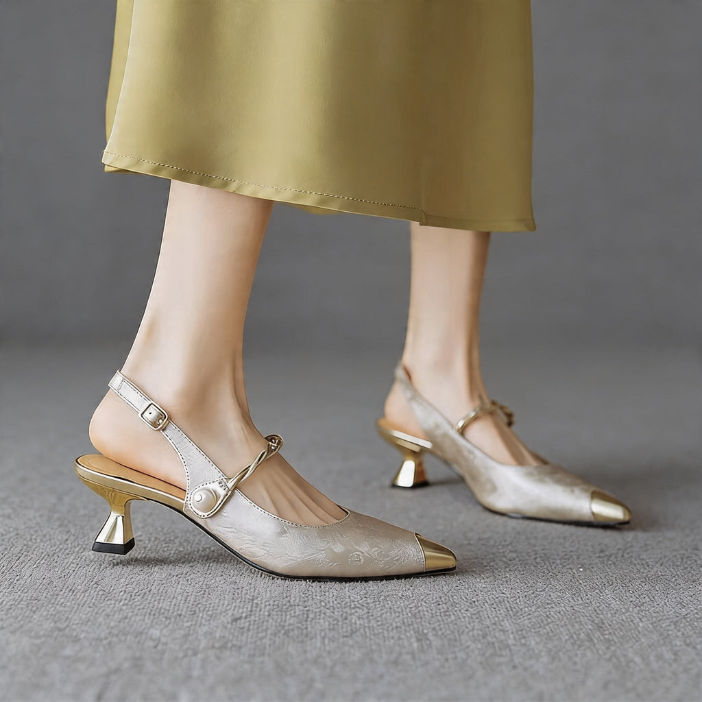 Women's Kitten Heel Dress Shoes Pointed Toe Heels