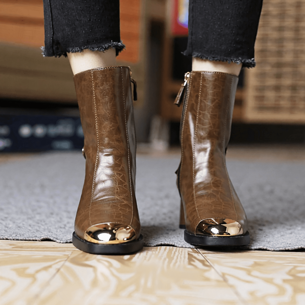 Stylish Ereno Leather Ankle Boots for Women - Trendy Footwear for Every Occasion