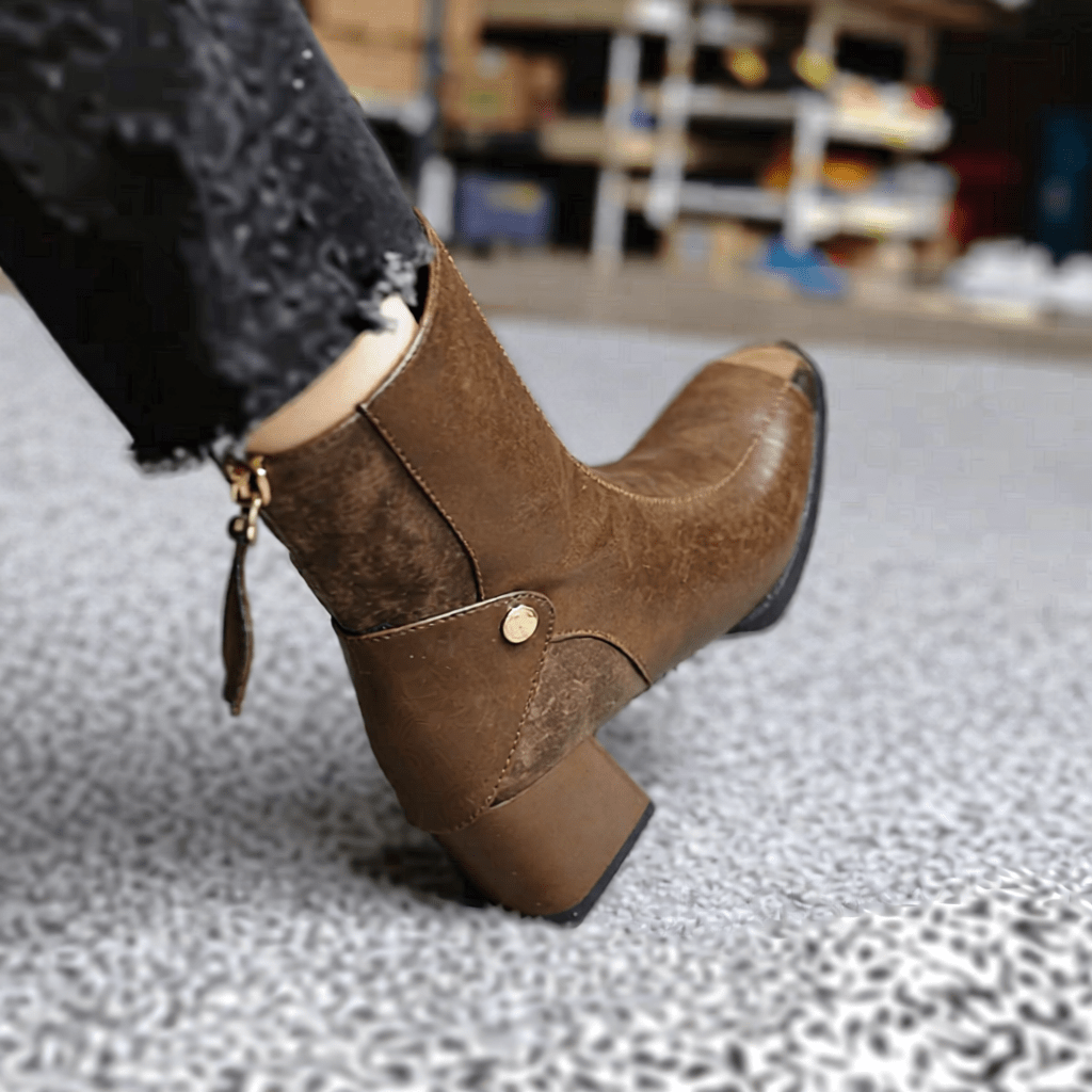 Stylish Ereno Leather Ankle Boots for Women - Trendy Footwear for Every Occasion