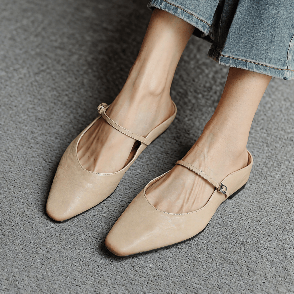 Stylish Orella Genuine Leather Mules for Women - Comfortable Slip - On Footwear