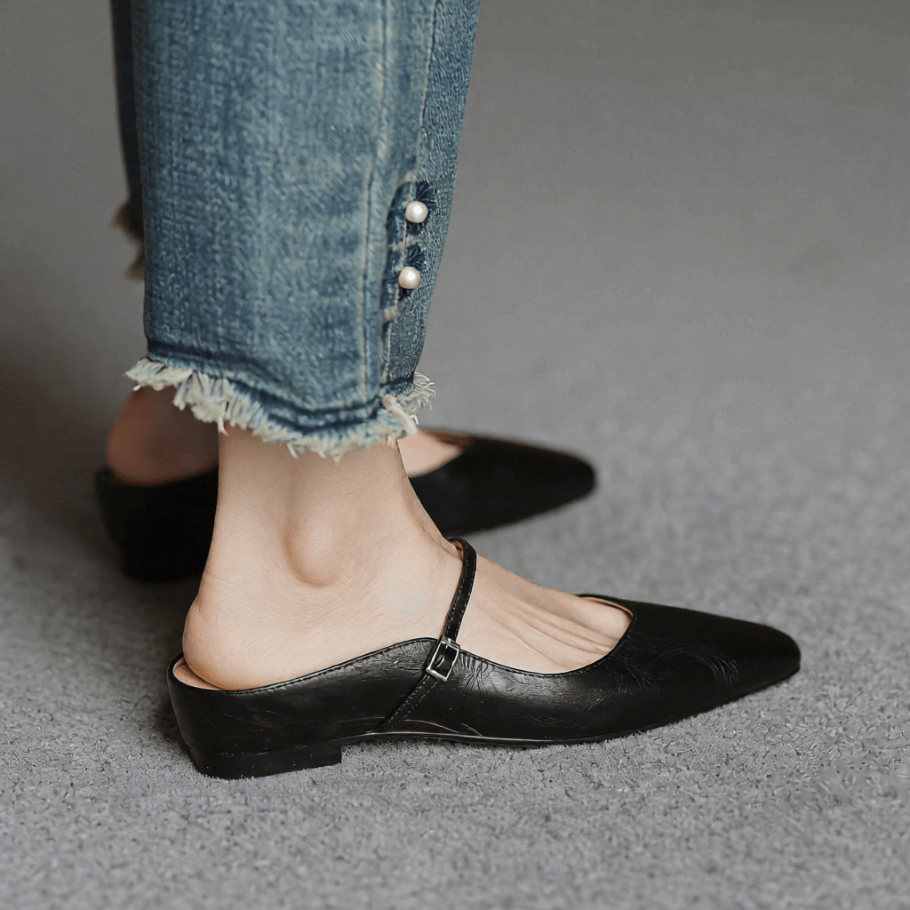 Stylish Orella Genuine Leather Mules for Women - Comfortable Slip - On Footwear
