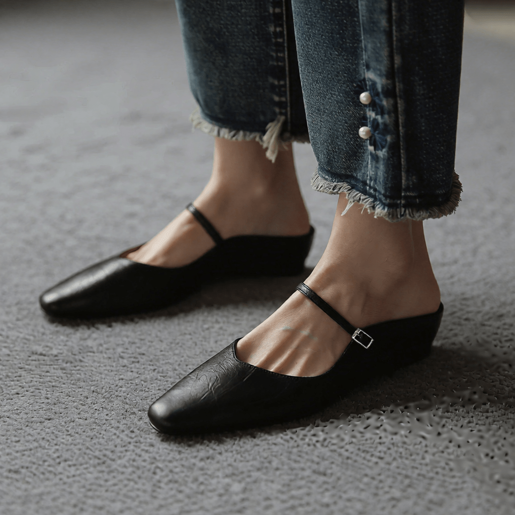 Stylish Orella Genuine Leather Mules for Women - Comfortable Slip - On Footwear