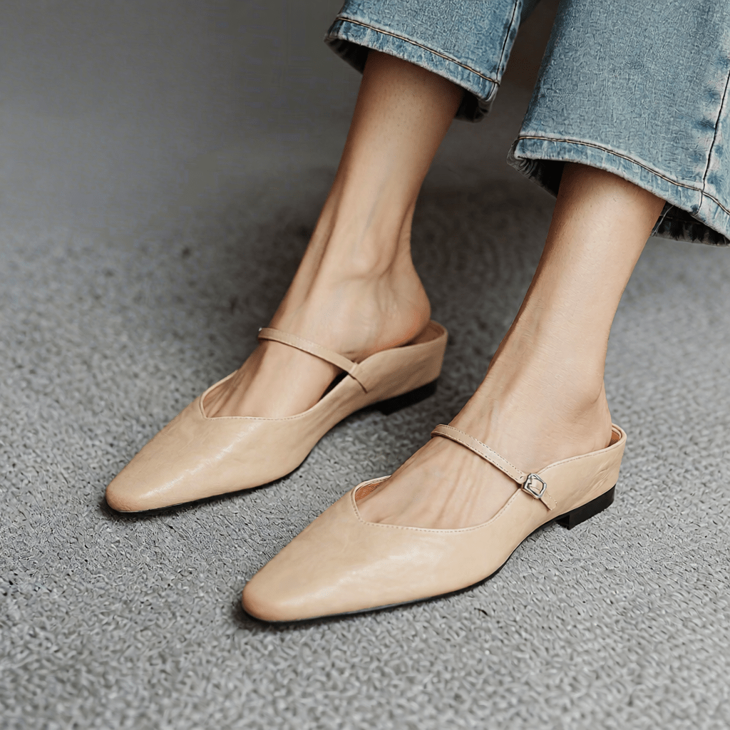 Stylish Orella Genuine Leather Mules for Women - Comfortable Slip - On Footwear