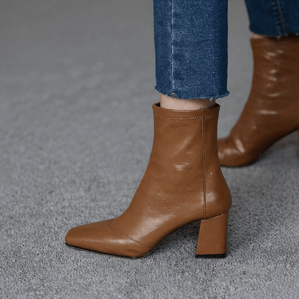 Stylish Refina Leather Ankle Boots for Women - Trendy Footwear for Every Occasion