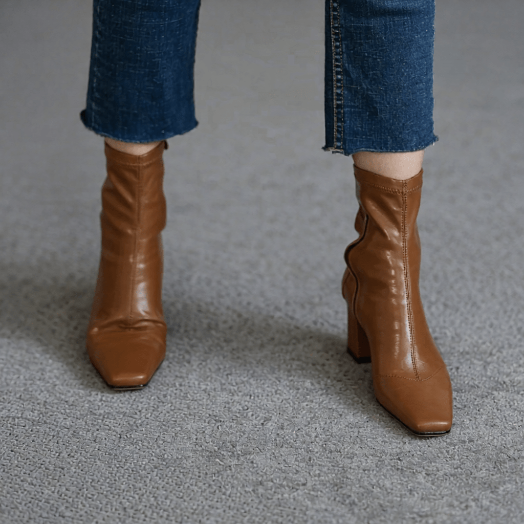 Stylish Refina Leather Ankle Boots for Women - Trendy Footwear for Every Occasion