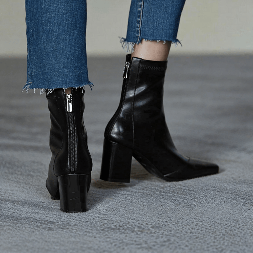 Stylish Refina Leather Ankle Boots for Women - Trendy Footwear for Every Occasion