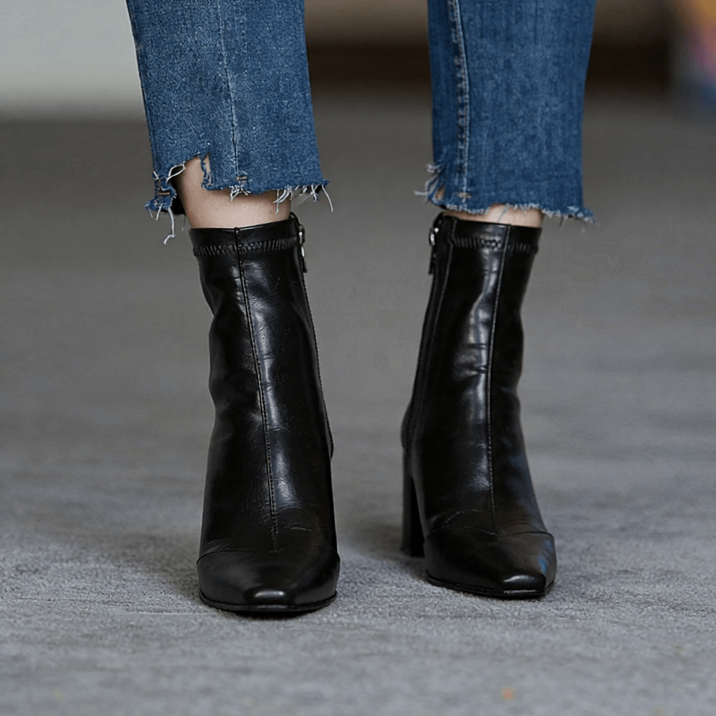 Stylish Refina Leather Ankle Boots for Women - Trendy Footwear for Every Occasion