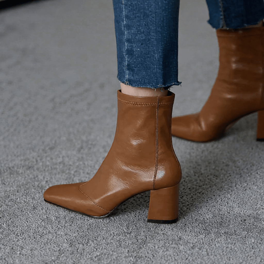 Stylish Refina Leather Ankle Boots for Women - Trendy Footwear for Every Occasion