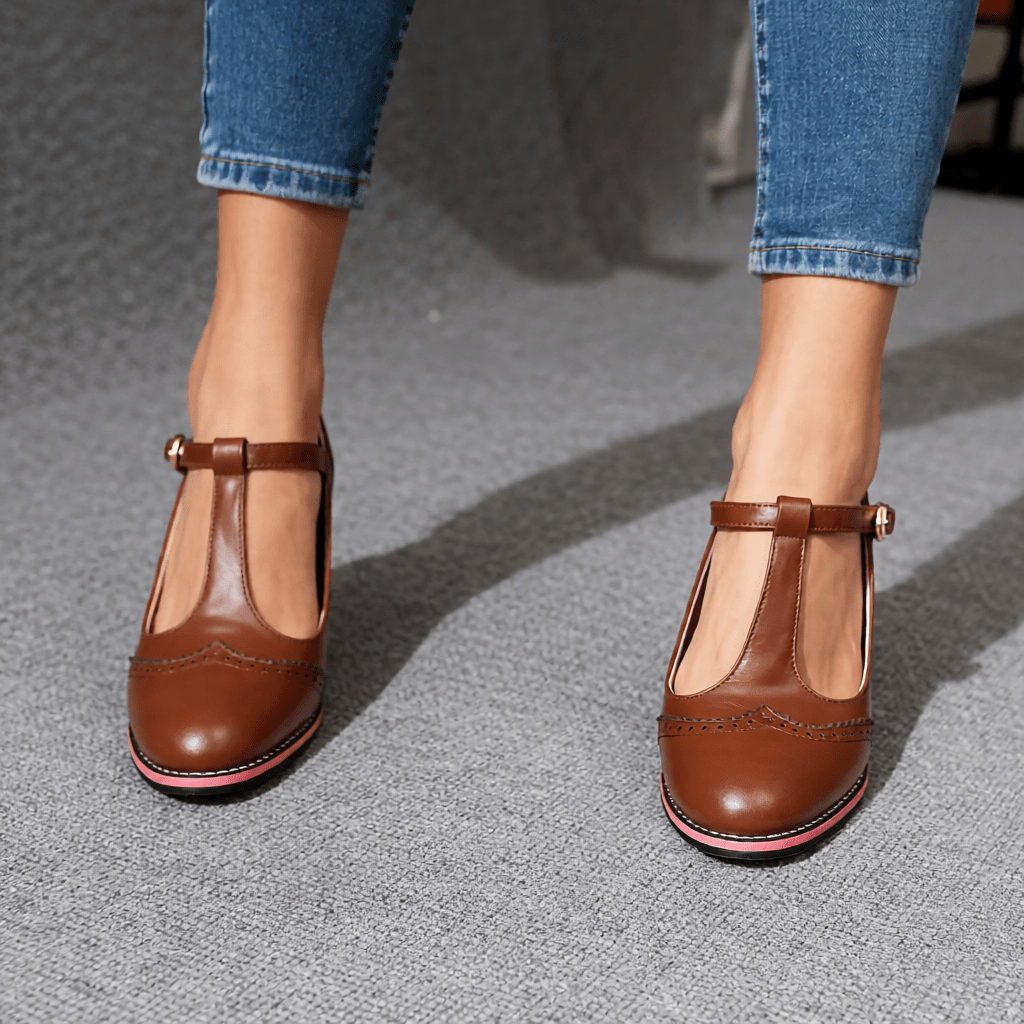 Stylish Women's Brogue Leather Loafers - Comfortable & Chic Footwear