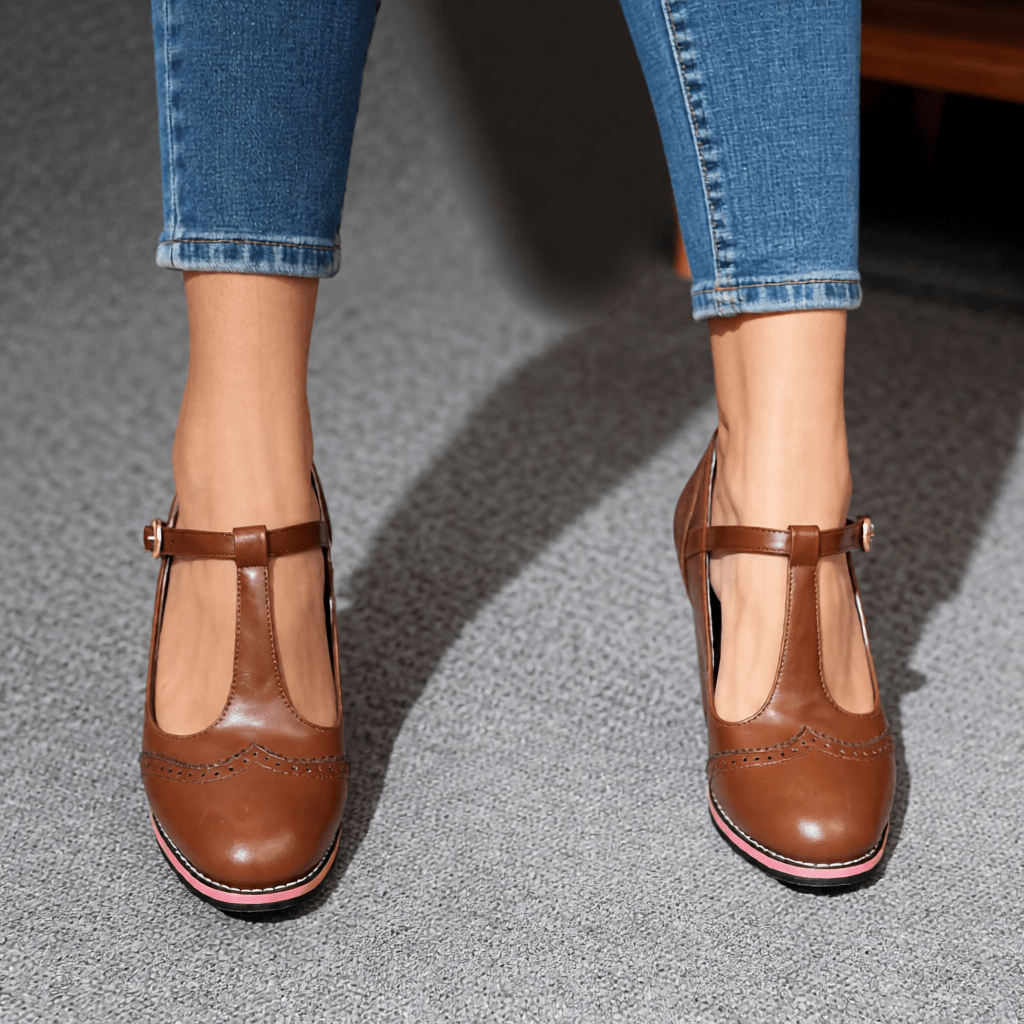 Stylish Women's Brogue Leather Loafers - Comfortable & Chic Footwear
