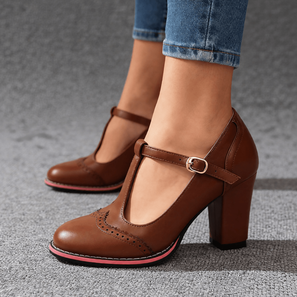 Stylish Women's Brogue Leather Loafers - Comfortable & Chic Footwear