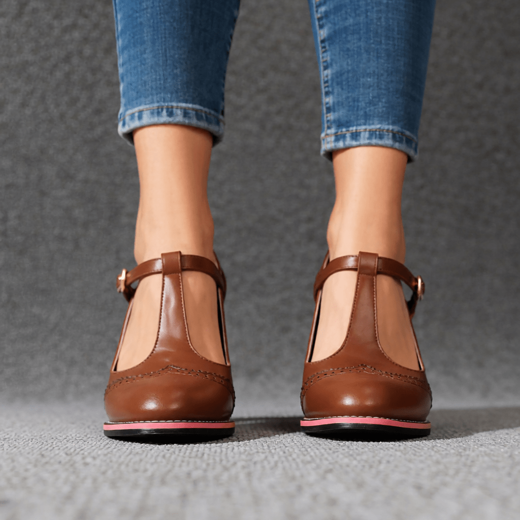 Stylish Women's Brogue Leather Loafers - Comfortable & Chic Footwear