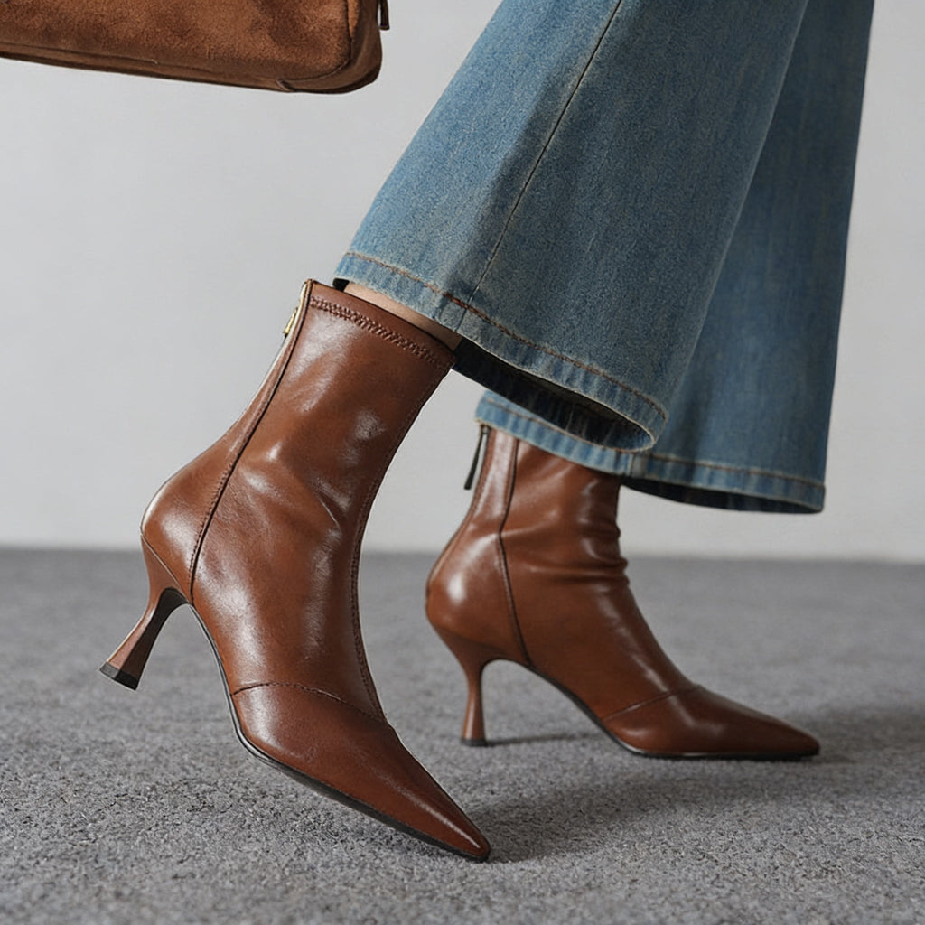Uvera Authentic Leather Ankle Boots for Women - Stylish & Durable Footwear