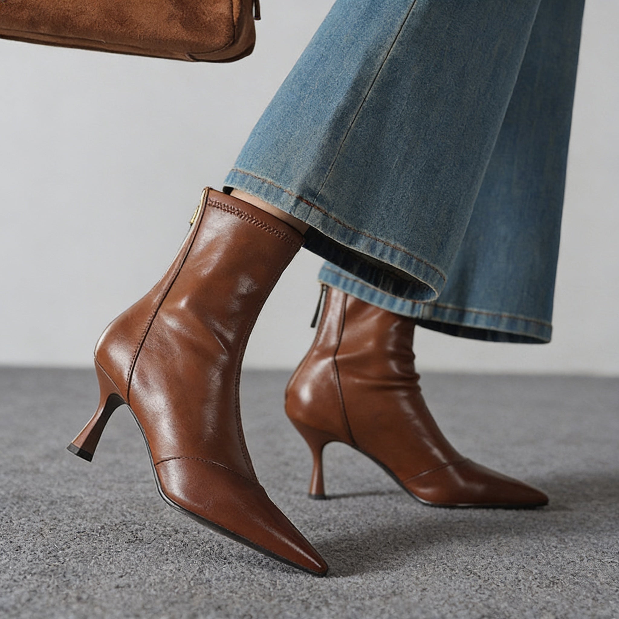 Uvera Authentic Leather Ankle Boots for Women - Stylish & Durable Footwear