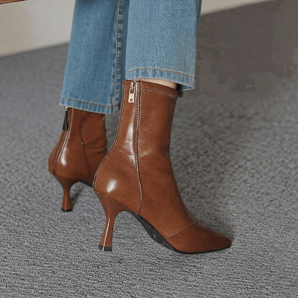 Uvera Authentic Leather Ankle Boots for Women - Stylish & Durable Footwear