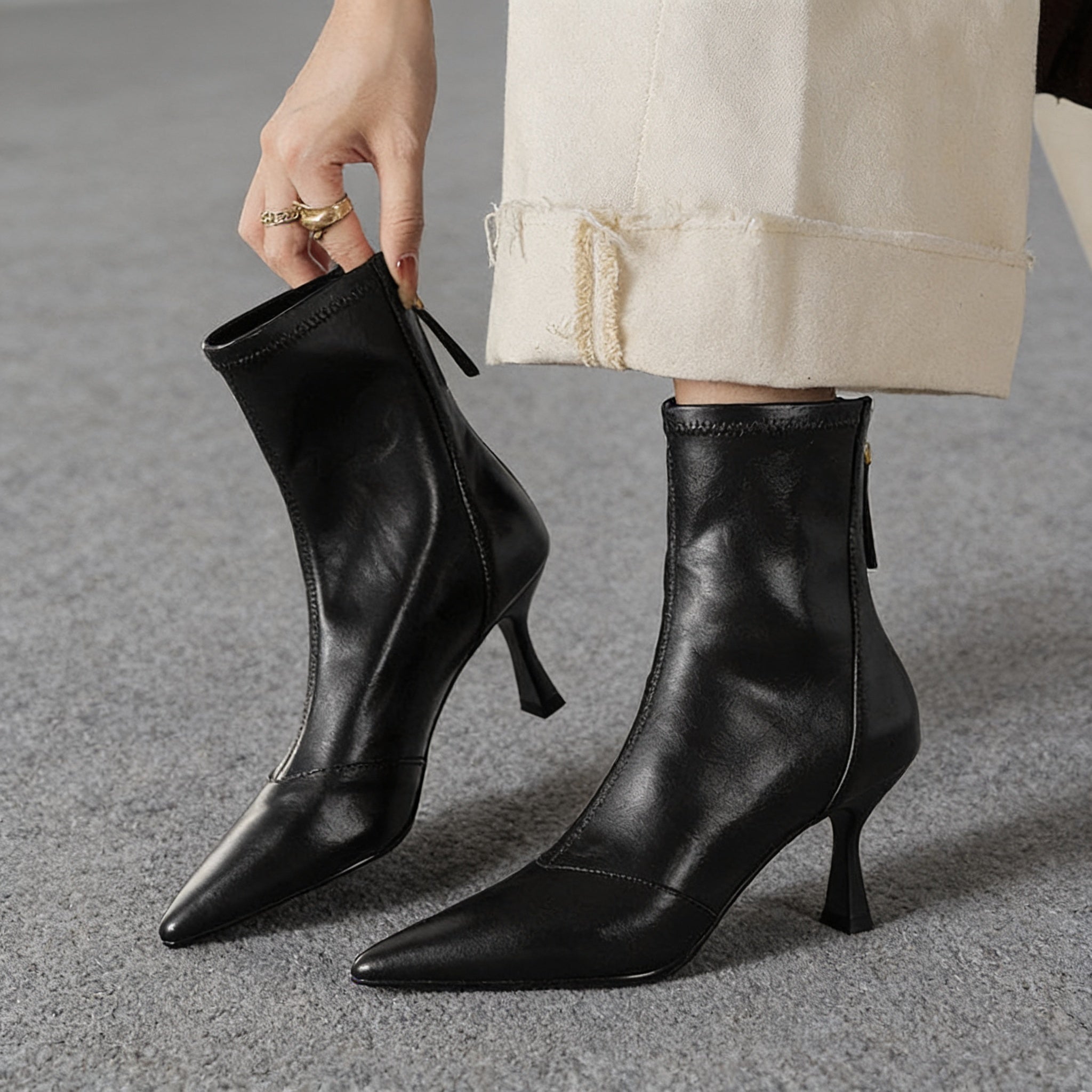 Uvera Authentic Leather Ankle Boots for Women - Stylish & Durable Footwear