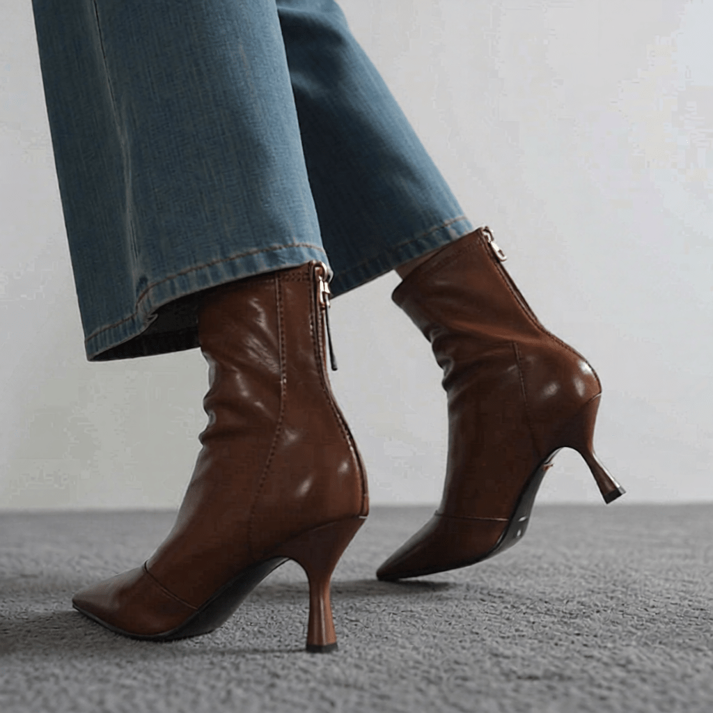 Uvera Authentic Leather Ankle Boots for Women - Stylish & Durable Footwear