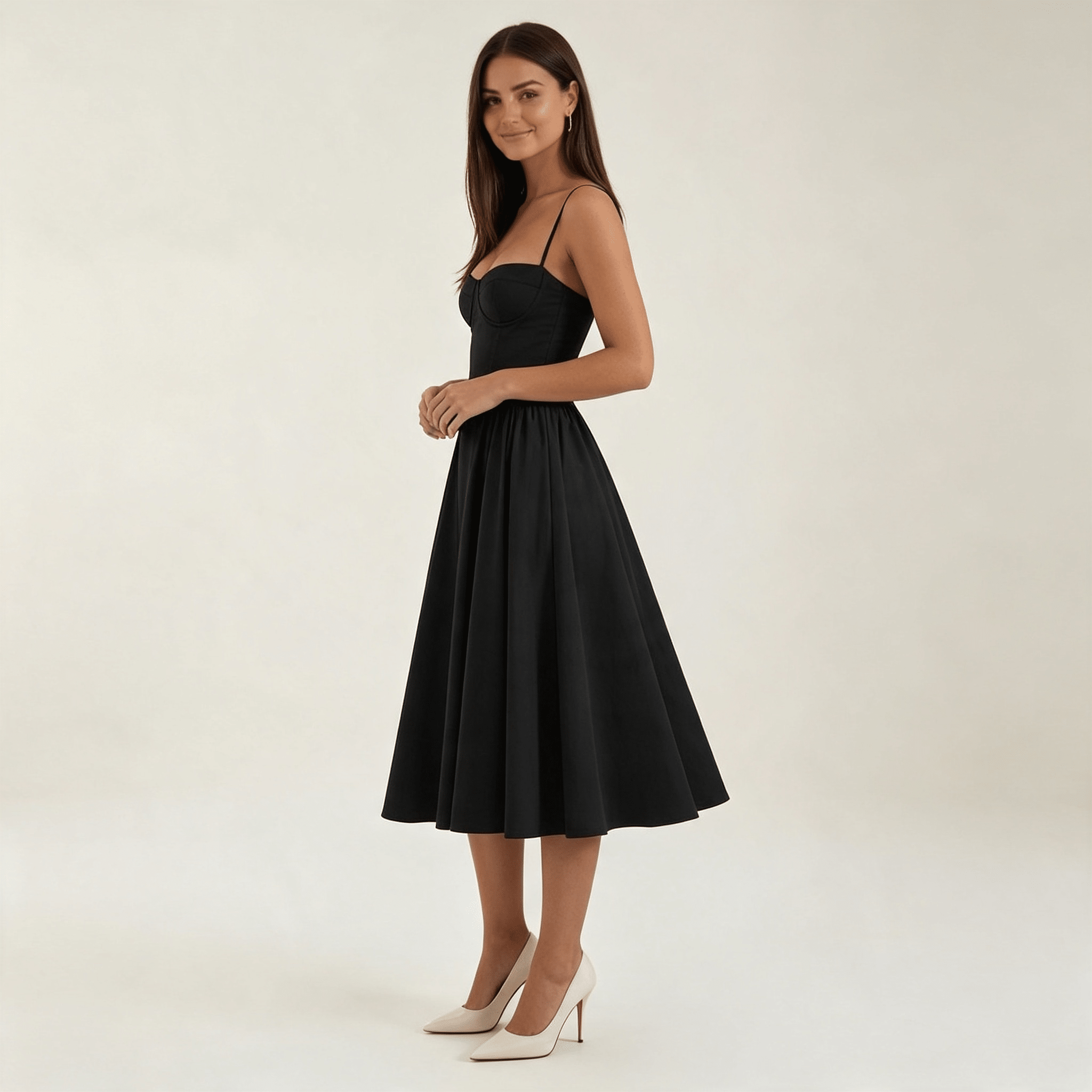 Womens Floral Corset Midi Dress Sweetheart Neck Summer Dress