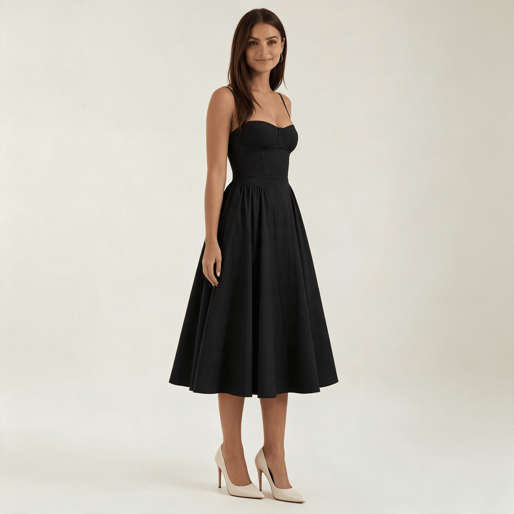Womens Floral Corset Midi Dress Sweetheart Neck Summer Dress