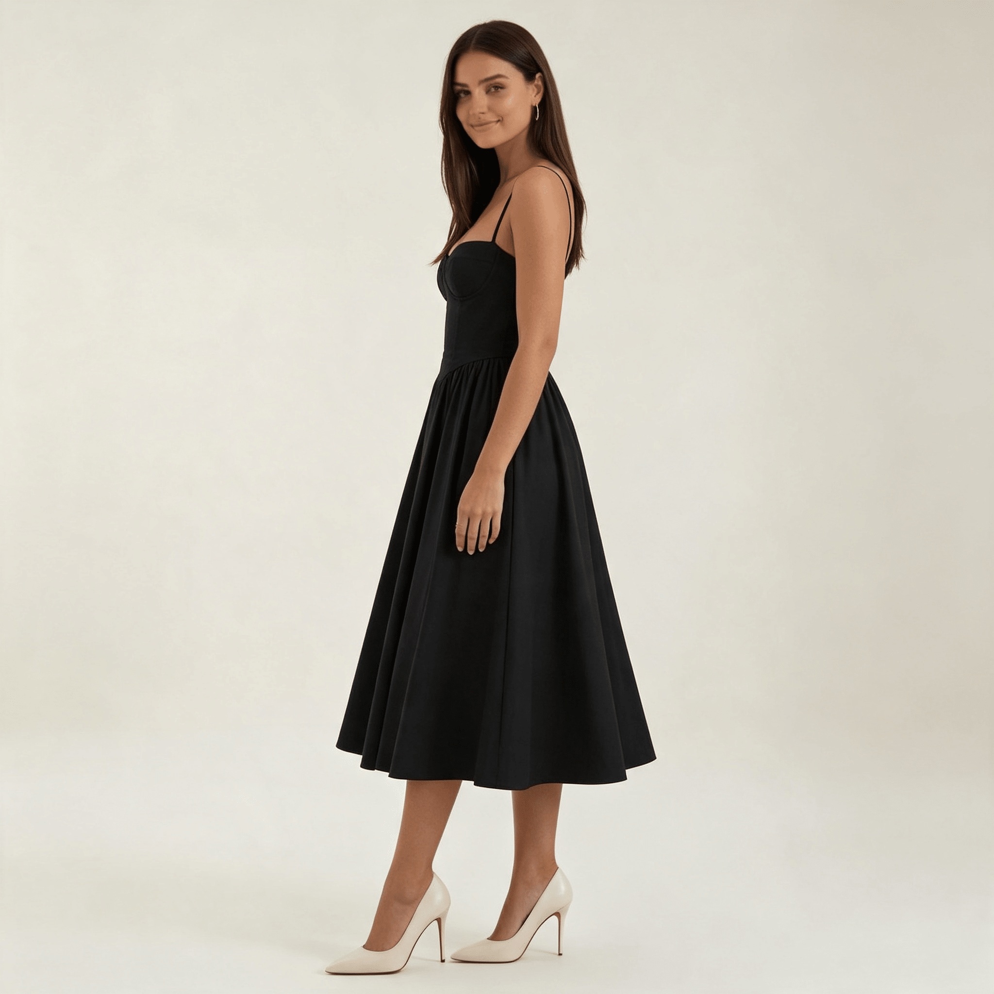 Womens Floral Corset Midi Dress Sweetheart Neck Summer Dress