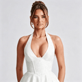 Womens Halter Midi Floral Dress Wedding Guest Occasion Dress