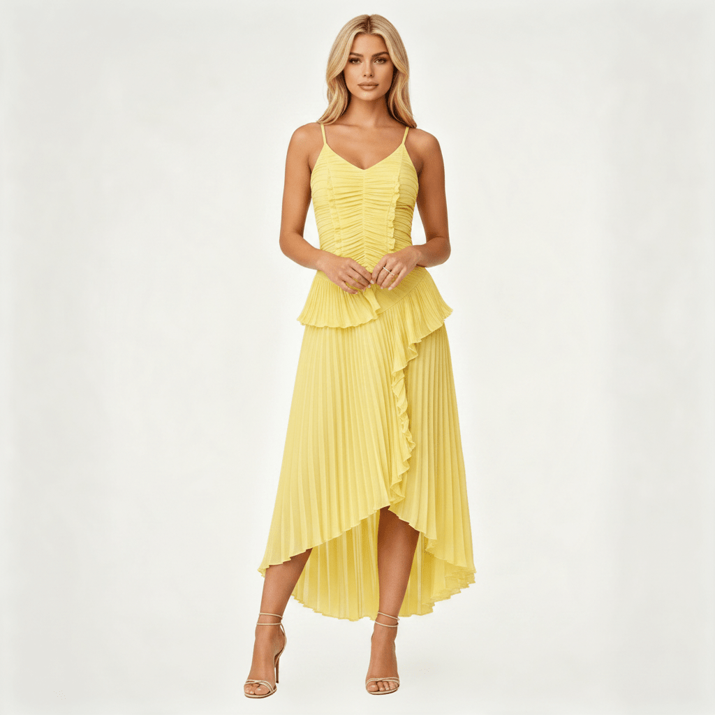 Womens Sleeveless Halter Backless Ruffled Maxi Summer Wedding Guest Dress