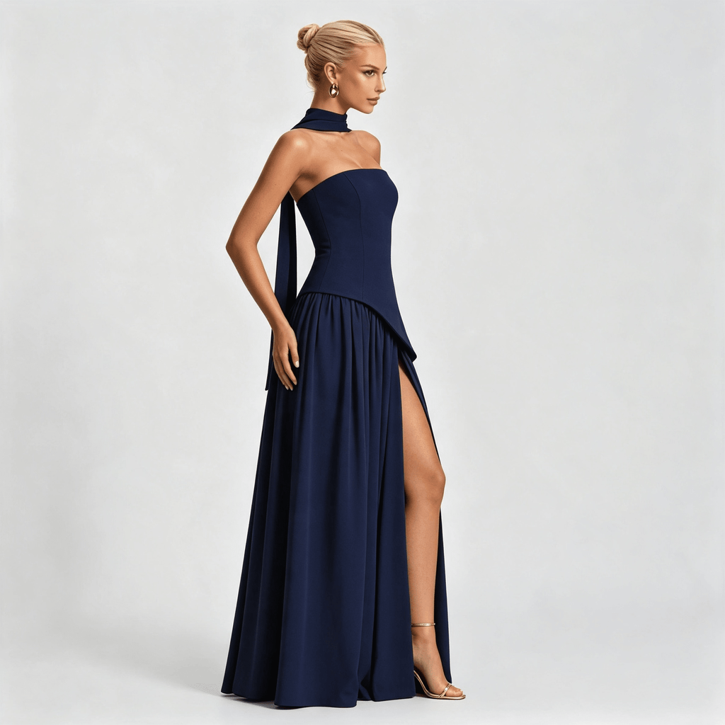 Womens Strapless Formal Maxi Dress