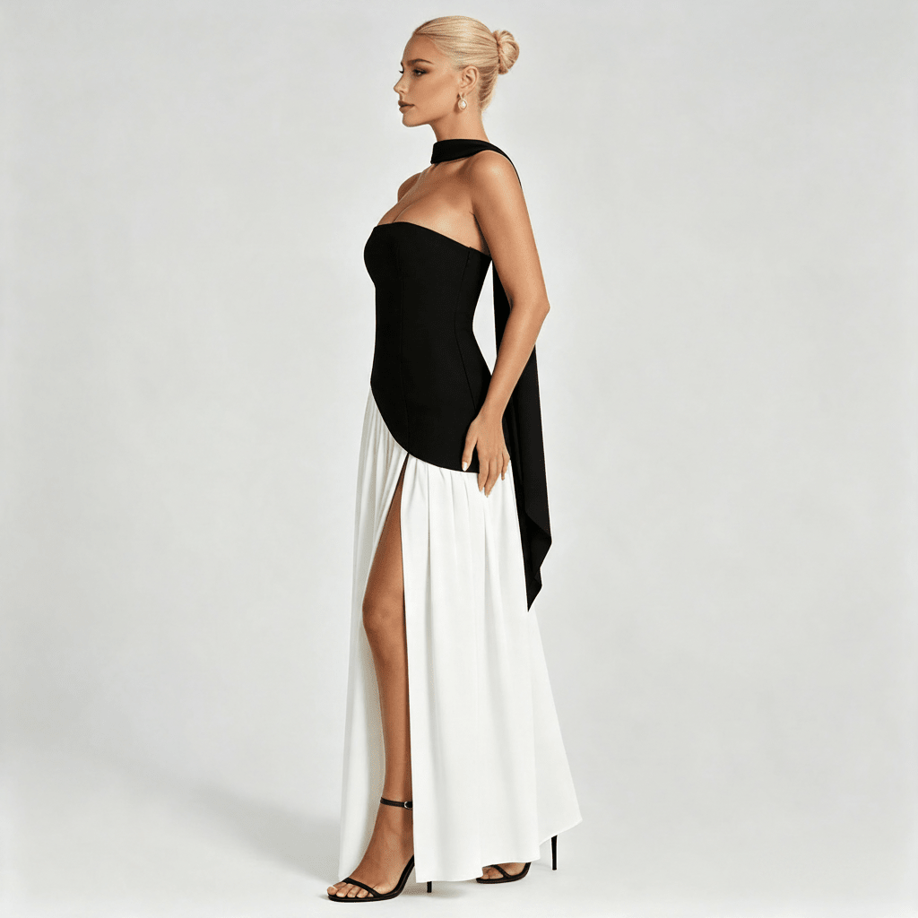 Womens Strapless Formal Maxi Dress