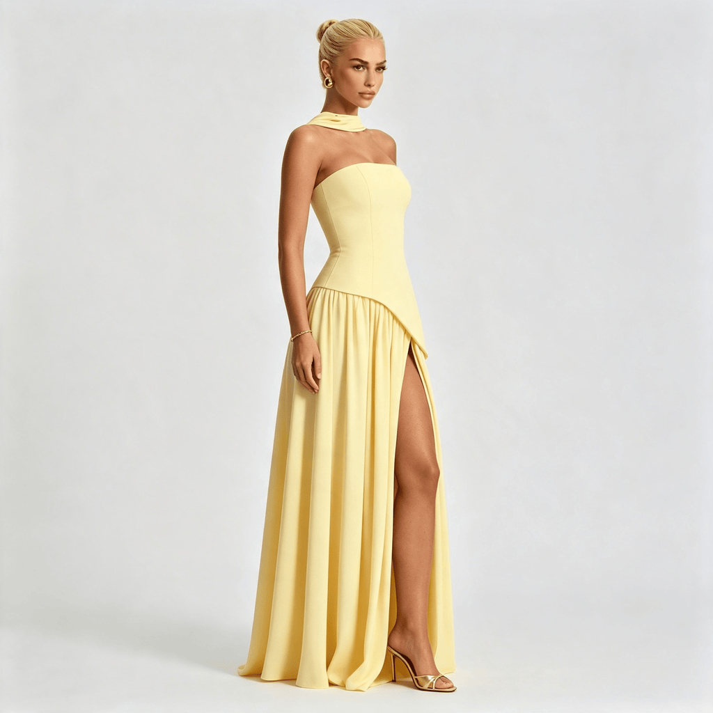 Womens Strapless Formal Maxi Dress