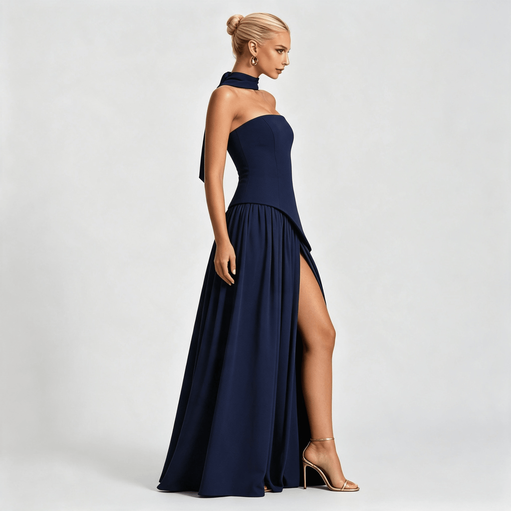 Womens Strapless Formal Maxi Dress