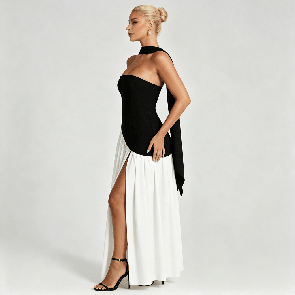 Womens Strapless Formal Maxi Dress