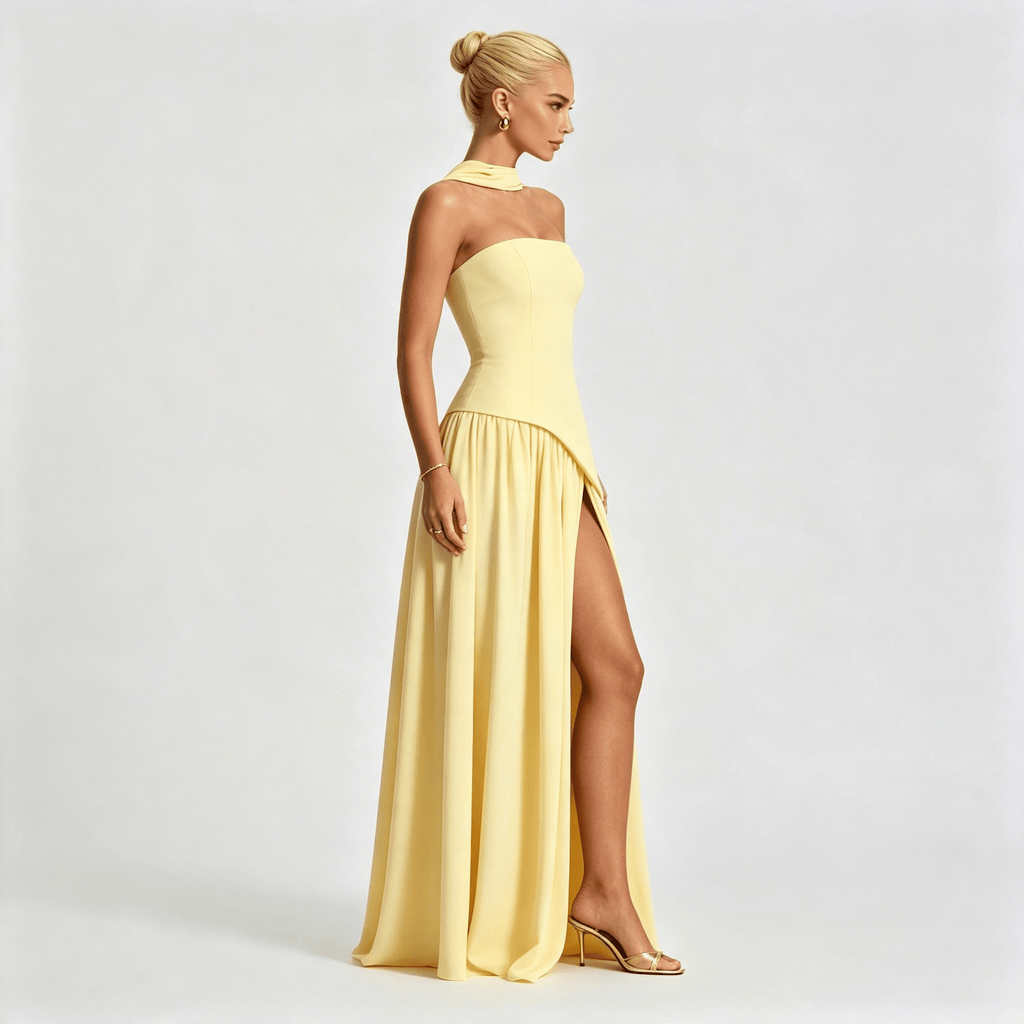 Womens Strapless Formal Maxi Dress