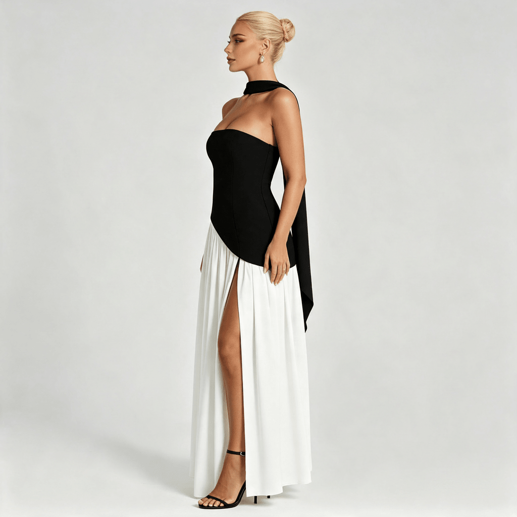 Womens Strapless Formal Maxi Dress