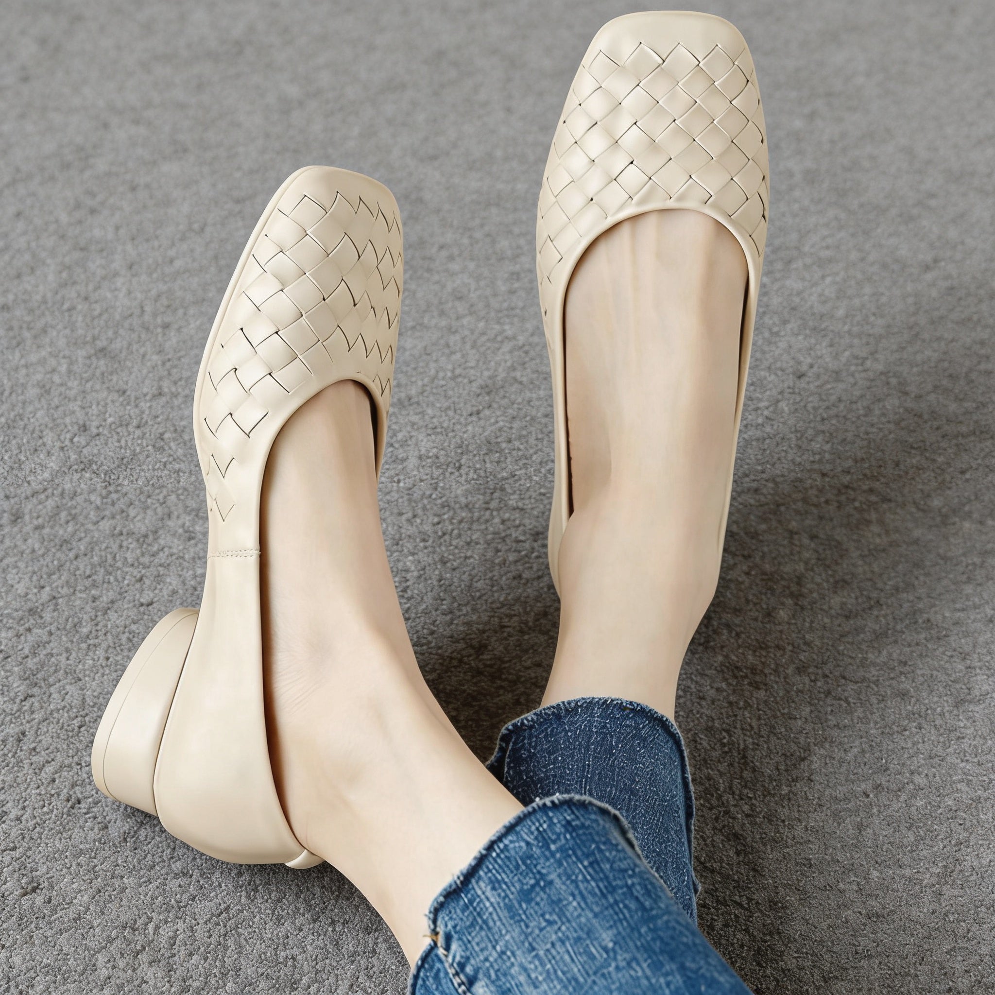 Women's Summer Square Toe Flats - Comfortable and Stylish Casual Shoes for Warm Weather